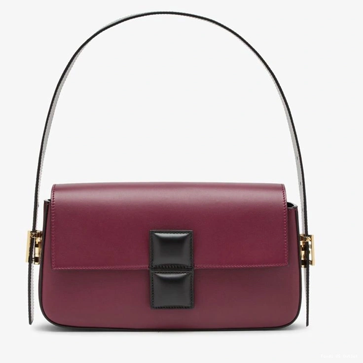 HOT Nappa Burgundy Baguette Leather Bag Medium Fendi Twist In 0731